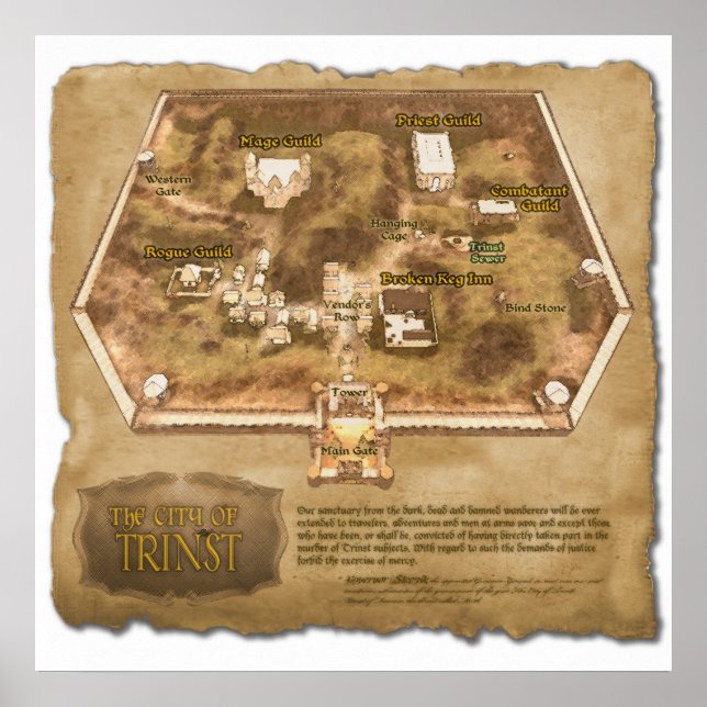 Poster La carte officielle de la ville de Trinst (Devant)