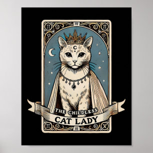 Poster La carte Tarot Dames Chat Enfant