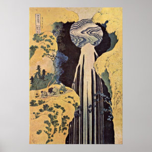 Poster La cascade d'Amida par Katsushika Hokusai