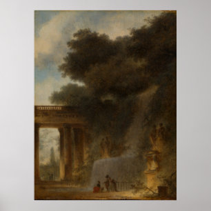 Poster La Cascade - Fragonard Paysage Art