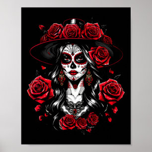 Poster La Catrina Women Dia De Los Muertos Latino Cinco D