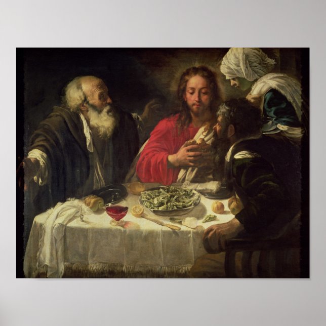 Poster La Cène à Emmaüs, c.1614-21 (Devant)