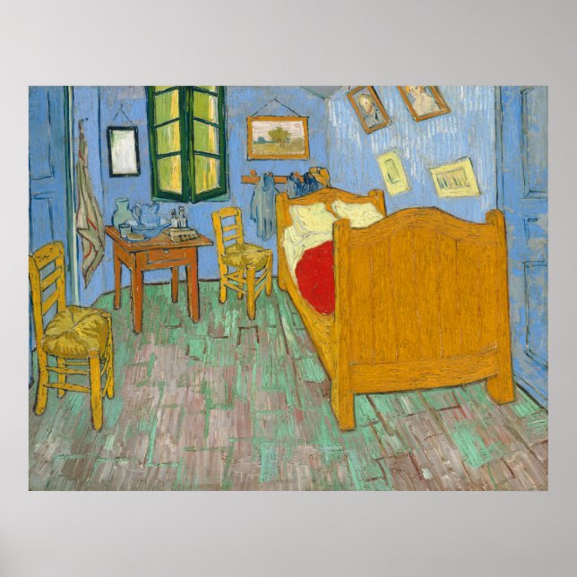 Poster La chambre à coucher - Vincent van Gogh (1889) (Devant)