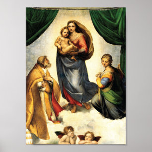 Poster La chapelle Sixtine Madonna de Rafael c. 1513-14