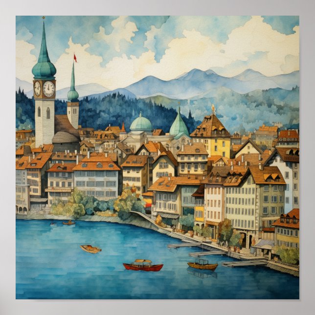 Poster La charmante ville de Luzern #2 (Devant)