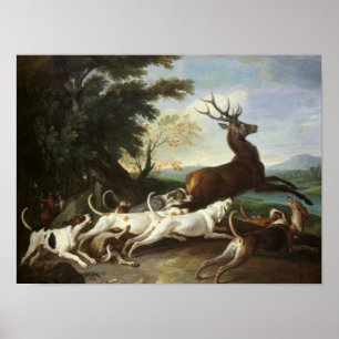 Poster La chasse aux cerfs, 1718
