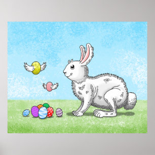 Poster La chasse aux œufs du lapin de Pâques