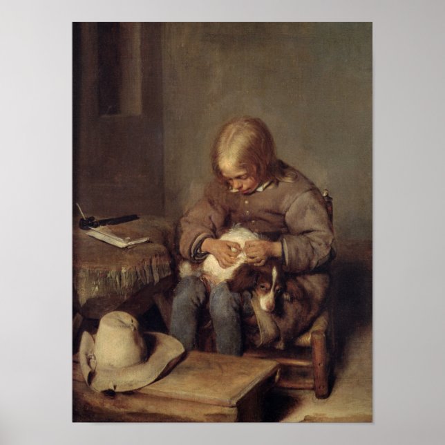 Poster La chasse aux puces c.1655 (Devant)
