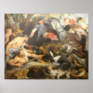 Poster La chasse aux sangliers