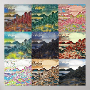 Poster La Chaussée des Géants...Collage Irlande du Nord