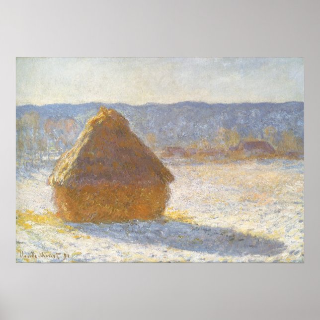 Poster La cheminée à grain du matin, Effet neige de Claud (Devant)