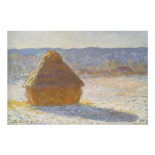 Poster La cheminée à grain du matin, Effet neige de Claud