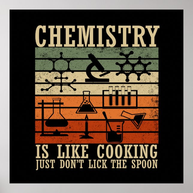 Poster la chimie est comme la cuisine (Devant)