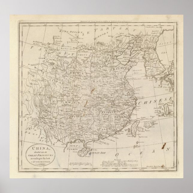 Poster La Chine, divisée en deux grandes provinces (Devant)