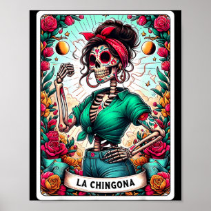 Poster La Chingona Carte de Tarot Jour des Morts Dia De L
