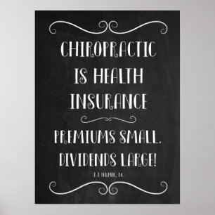 Poster La chiropratique est l'assurance maladie 18x24 Pos