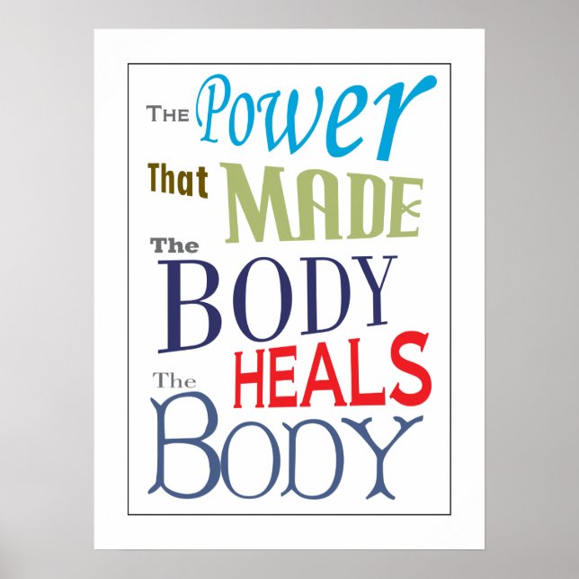 Poster La chiropratique guérit l'affiche de la citation d (Devant)