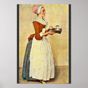 Poster La Chocolat Girl (Miss Baldauf), De Liotard Jea