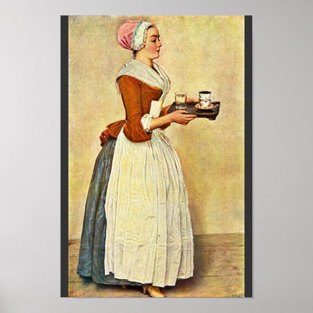 Poster La Chocolat Girl (Miss Baldauf), De Liotard Jea (Devant)