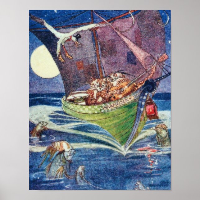 Poster La chouette et la chatte William Pogany Fine Art (Devant)