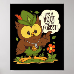 Poster La Chouette Woodsy Donne Un Coup D'Oeil Sur La Jou