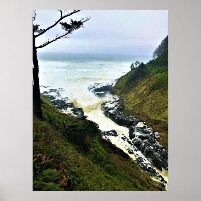 Poster La Churn de Devil, le cap Perpetua, l'Oregon Coast (Devant)