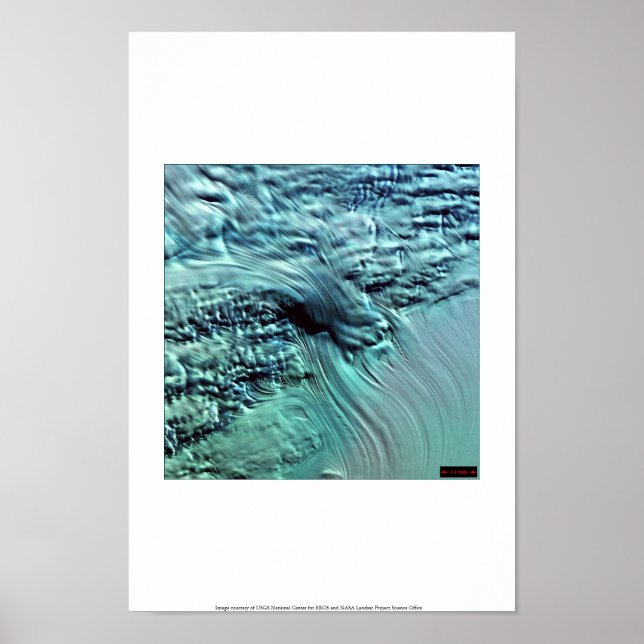 Poster La chute de glace, Glacier Lambert, Antarctique (Devant)