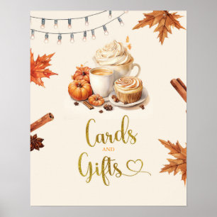 Poster La citrouille d'automne brasse des cartes et des c