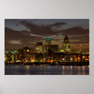 Poster La City de Londres la nuit