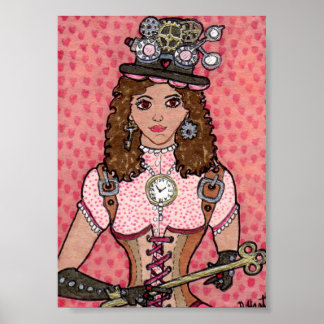 Poster La clé de son Coeur Steampunk