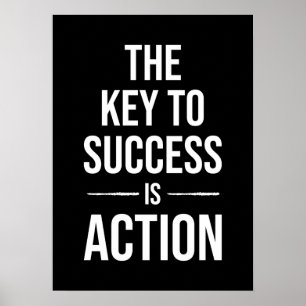 Poster La Clé Du Succès Est L'Action, Le Gymnase, L'Hustè