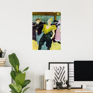 Poster La Clownesse (Clown) Cha-U-Kao de Toulouse Lautrec