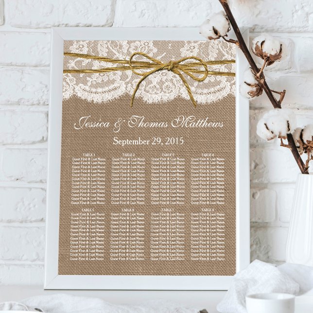Poster La collection de mariage à ruban rustique (Créateur téléchargé)