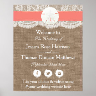 Poster La collection de mariage Coral Sand Dollar Beach