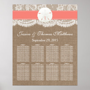 Poster La collection de mariage Coral Sand Dollar Beach