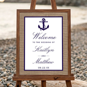 Poster La collection de mariage de plage avec l'ancre de 