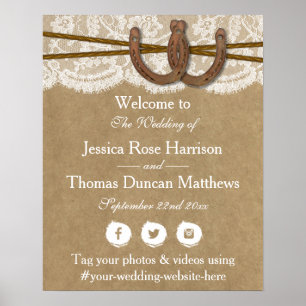 Poster La collection de Mariages Kraft, Lace & Horseshoe