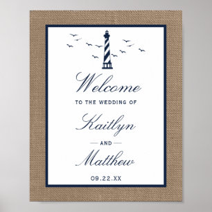 Poster La collection Mariage de Burlap du phare nautique