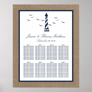 Poster La collection Mariage de Burlap du phare nautique