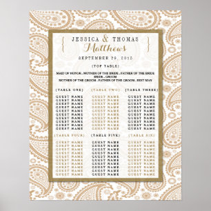 Poster La collection Mariage moderne de Paisley - Brown