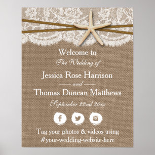 Poster La collection rustique de mariage Starfish Beach