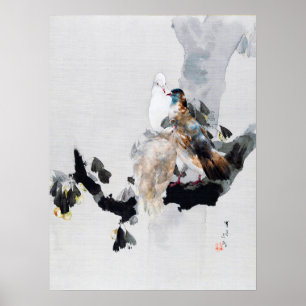 Poster La colombe dans un arbre, Watanabe Seitei