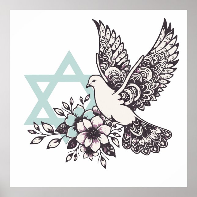 Poster La colombe de la paix pour Israël (Devant)
