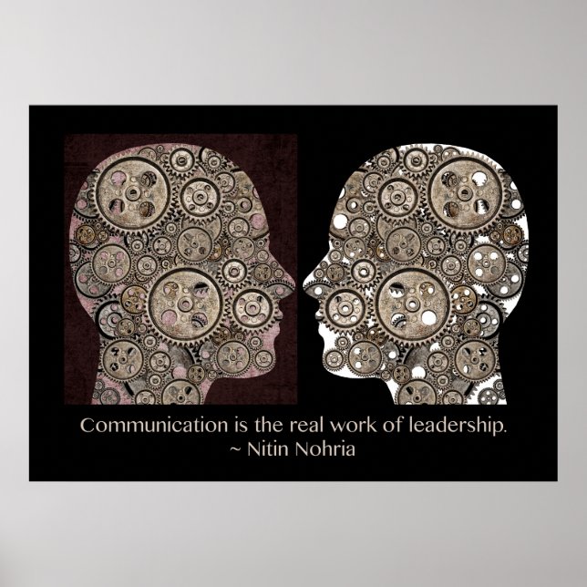 Poster La communication est le véritable travail du leade (Devant)