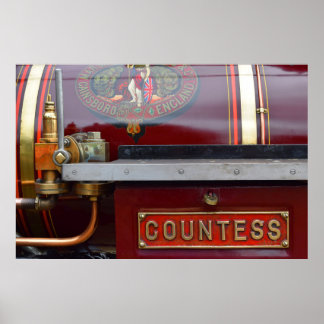 Poster La comtesse, moteur à vapeur britannique vintage