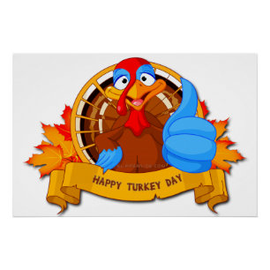 Poster La conception amusante de Thanksgiving de style de
