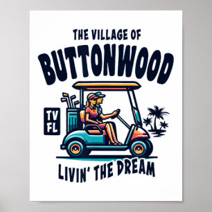 Poster La conception de chariot de golf du village de But