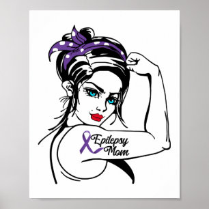 Poster La conscience de l'épilepsie chez la maman Ruban d