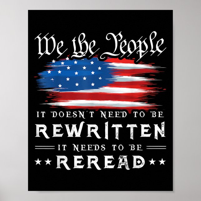Poster La Constitution américaine du drapeau doit être re (Devant)