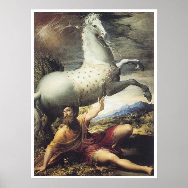 Poster La conversion de Paul, c.1530 Parmigianino (Devant)